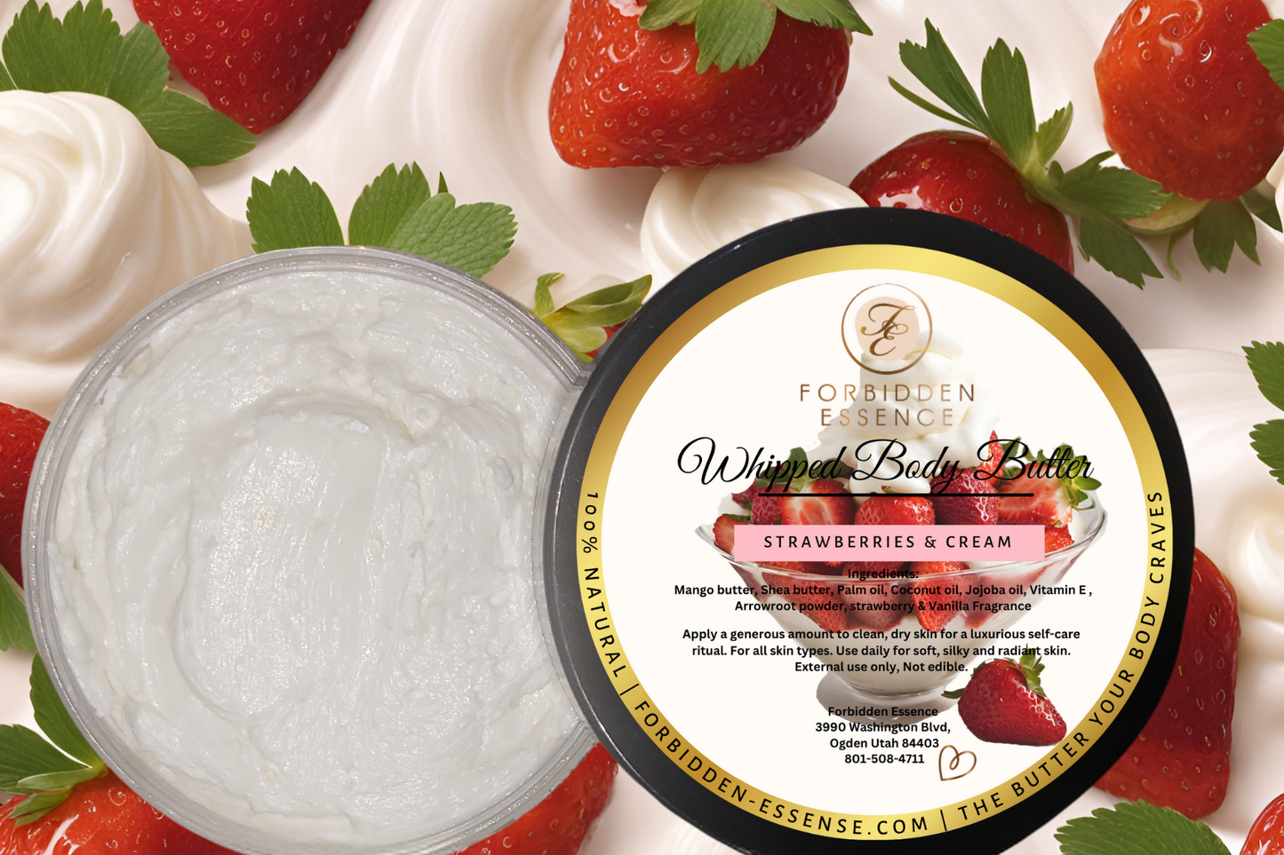 whipped body butter strawberries & cream