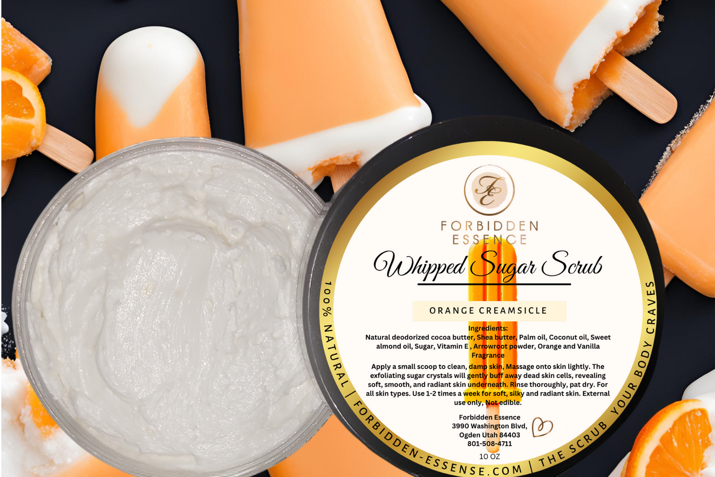 orange creamsicle whipped sugar scrub