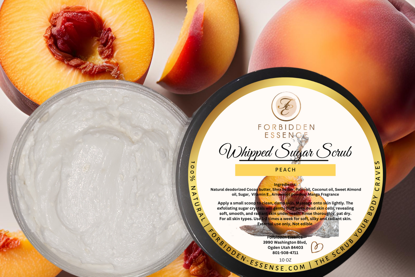 juicy peach whipped sugar scrub