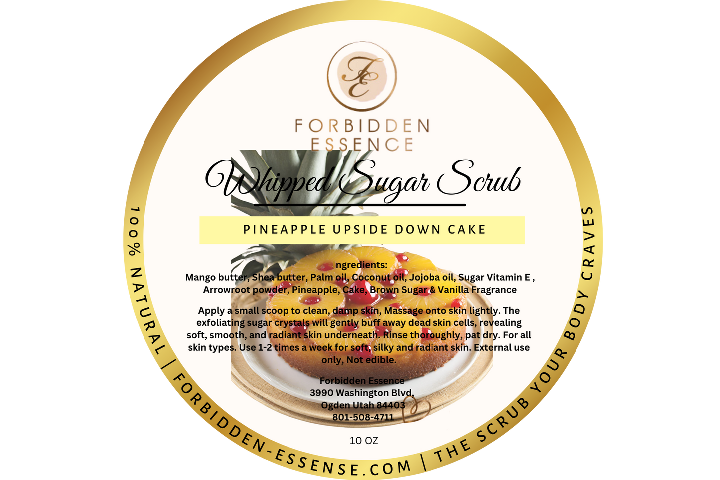 pineapple upside down cake whipped sugar scrub