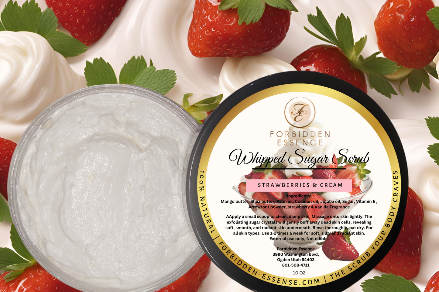 strawberries & cream whipped sugar scrub