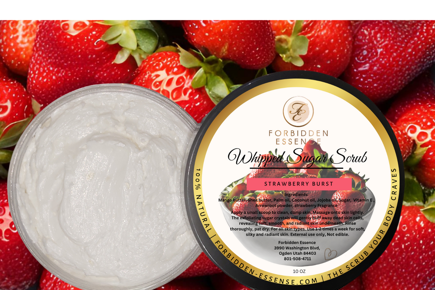 strawberry burst whipped sugar scrub