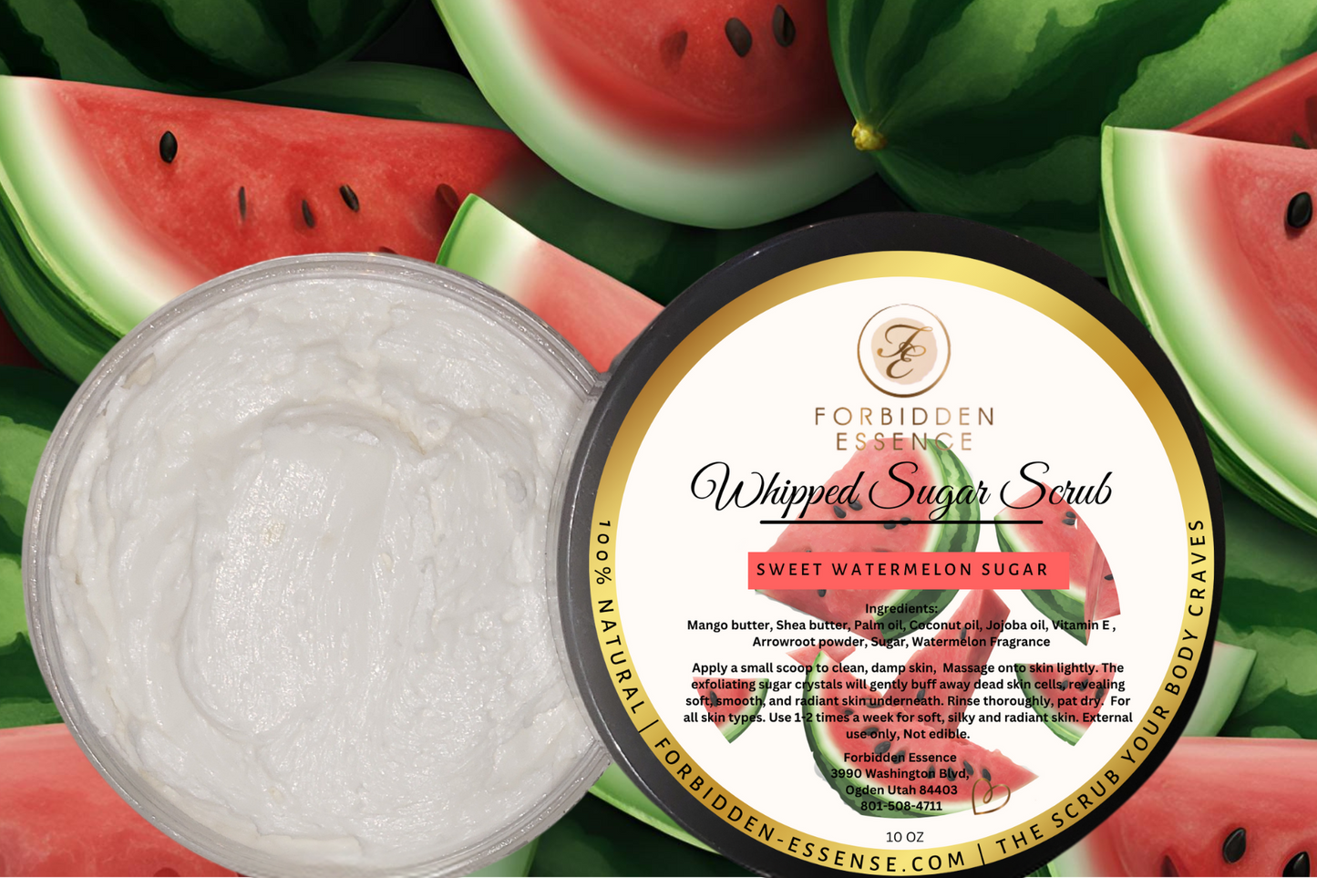 sweet watermelon sugar whipped sugar scrub